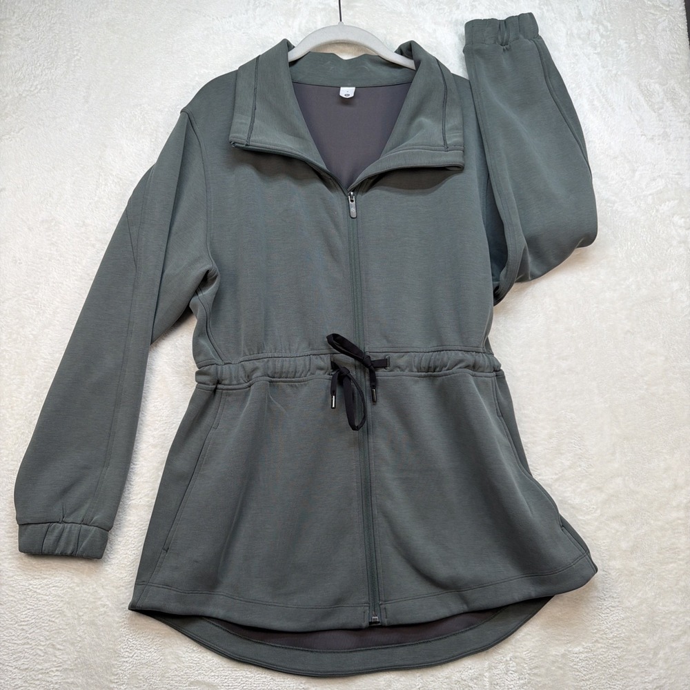 Lululemon Jacket Women's 6 Green Zip Up Peplum Waist Athletic Wrap Top